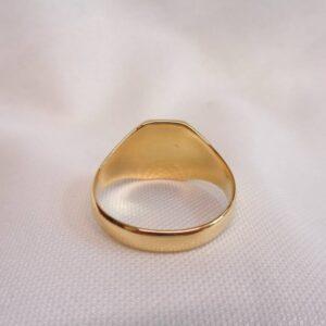 Vintage c.1971 Plain Polished Signet Ring Solid 18ct Yellow Gold - Size U 1/2- 7.8g (S8388) - Image 5