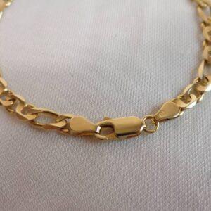 Fancy Figaro Style Bracelet 9ct Yellow Gold - Length 7 1/4 inches (18.41cm) - 6.5g (S8405) - Image 4