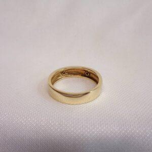 Mizpah Band 9ct Yellow Gold - Diamond Set - Size L (US 5.75) (S8408) - Image 4