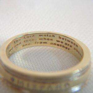 Mizpah Band 9ct Yellow Gold - Diamond Set - Size L (US 5.75) (S8408) - Image 6