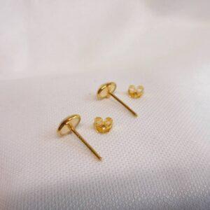 Natural Opal Stud Earrings 9ct Yellow Gold - 6.5mm x 4.5mm (S8420) - Image 5