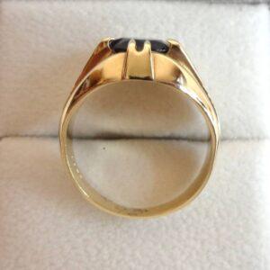 Vintage Garnet Signet Ring 9ct Yellow Gold - Size P 1/2 (US 7.75) (S8422) - Image 3