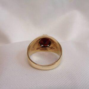 Vintage Garnet Signet Ring 9ct Yellow Gold - Size P 1/2 (US 7.75) (S8422) - Image 6