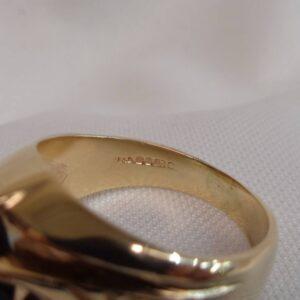 Vintage Garnet Signet Ring 9ct Yellow Gold - Size P 1/2 (US 7.75) (S8422) - Image 7