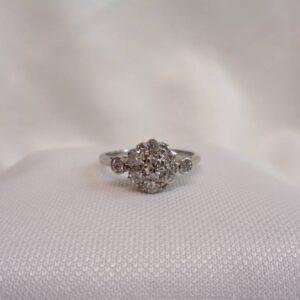 Antique 0.50ct Diamond Cluster Ring Platinum - Size L 1/2 (US 6) (S7568) - Image 4