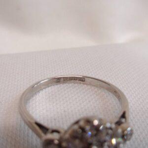 Antique 0.50ct Diamond Cluster Ring Platinum - Size L 1/2 (US 6) (S7568) - Image 6