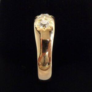 Antique Gents 1.00ct Three Stone Diamond Ring 18ct Yellow Gold - Size T 1/2 (S8411) - Image 8