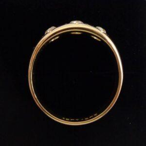 Antique Gents 1.00ct Three Stone Diamond Ring 18ct Yellow Gold - Size T 1/2 (S8411) - Image 9