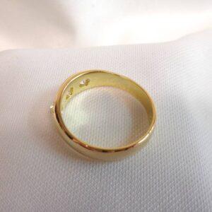 Antique Gents 1.00ct Three Stone Diamond Ring 18ct Yellow Gold - Size T 1/2 (S8411) - Image 4