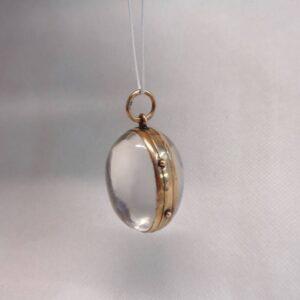 Victorian Rock Crystal/Pool of Light Locket/Pendant 9ct Yellow Gold - Length 27mm (S8423) - Image 3