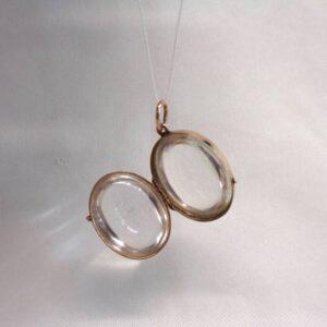 Victorian Rock Crystal/Pool of Light Locket/Pendant 9ct Yellow Gold - Length 27mm (S8423) - Image 4