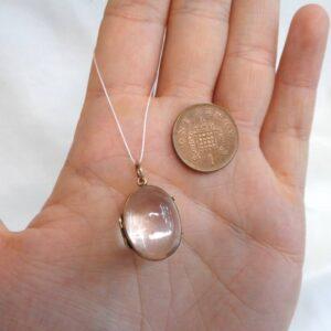 Victorian Rock Crystal/Pool of Light Locket/Pendant 9ct Yellow Gold - Length 27mm (S8423) - Image 5