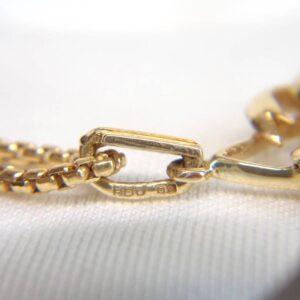 Vintage c.1985 Sapphire & Aquamarine Heart Pendant 9ct Gold - Length 36mm - 19in Chain (S8260) - Image 5
