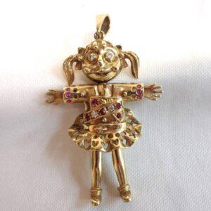 Ragdoll Pendant Solid 9ct Yellow Gold - Length 63mm - 14.5 grams (S8425) - Image 3