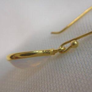 Natural Opal Drop Earrings 14ct Yellow Gold - Length 26mm (S8431) - Image 5