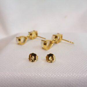 Beautiful Natural Opal Double Drop Earrings 9ct Yellow Gold - Length 19mm (S8442) - Image 5