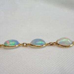 Natural Opal Bracelet 14ct Yellow Gold - Length 7 1/2in (S8428) - Image 6
