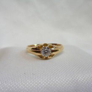 Antique 0.50ct Old, European Diamond Signet Ring 18ct Gold - Size S 1/2 (S8410) - Image 4