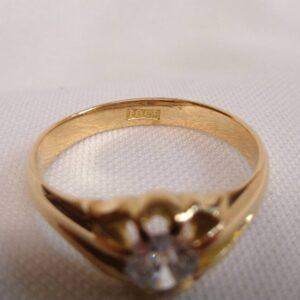 Antique 0.50ct Old, European Diamond Signet Ring 18ct Gold - Size S 1/2 (S8410) - Image 5