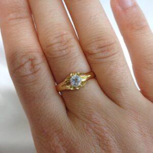 Antique 0.50ct Old, European Diamond Signet Ring 18ct Gold - Size S 1/2 (S8410) - Image 8