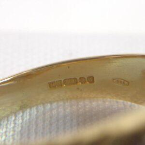 Vintage c.1988 Diamond Signet Ring 18ct Two Colour Gold - Size Q 1/2 (US 8.25) (S8389) - Image 7