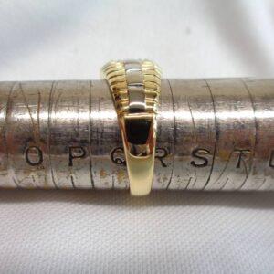 Vintage c.1988 Diamond Signet Ring 18ct Two Colour Gold - Size Q 1/2 (US 8.25) (S8389) - Image 9