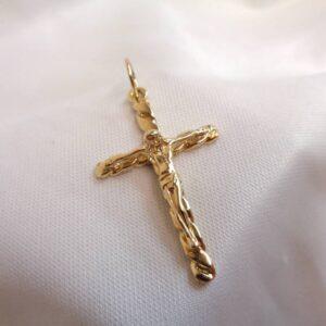 Crucifix Pendant Solid 9ct Yellow Gold - Length 52mm - 5.6 grams (S8457) - Image 3