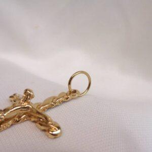 Crucifix Pendant Solid 9ct Yellow Gold - Length 52mm - 5.6 grams (S8457) - Image 4