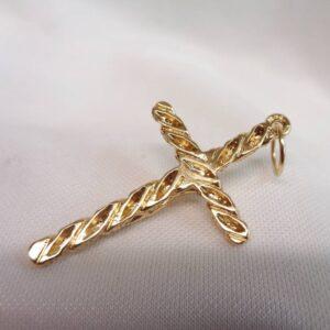 Crucifix Pendant Solid 9ct Yellow Gold - Length 52mm - 5.6 grams (S8457) - Image 5