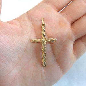 Crucifix Pendant Solid 9ct Yellow Gold - Length 52mm - 5.6 grams (S8457) - Image 7