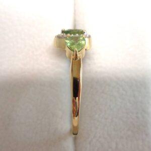 Peridot & Diamond Ring 9ct Yellow Gold - Size P 1/2 (S8455) - Image 2