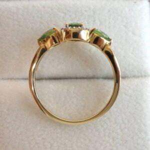 Peridot & Diamond Ring 9ct Yellow Gold - Size P 1/2 (S8455) - Image 3