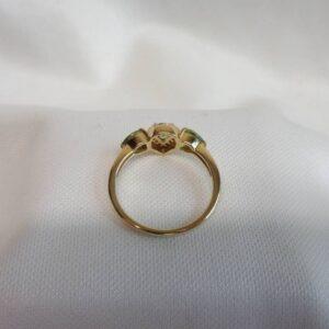 Peridot & Diamond Ring 9ct Yellow Gold - Size P 1/2 (S8455) - Image 6