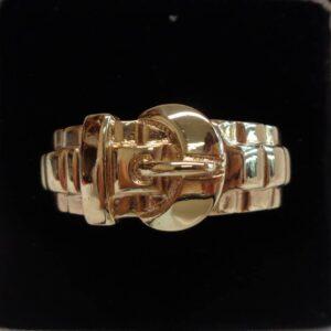 Buckle Ring Solid 9ct Yellow Gold - Size X 1/2 - 16.1g (S8479) - Image 1