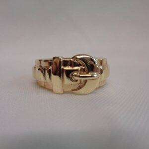 Buckle Ring Solid 9ct Yellow Gold - Size X 1/2 - 16.1g (S8479) - Image 7