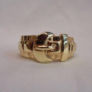 Buckle Ring Solid 9ct Yellow Gold - Size X 1/2 - 16.1g (S8479) - Image 8