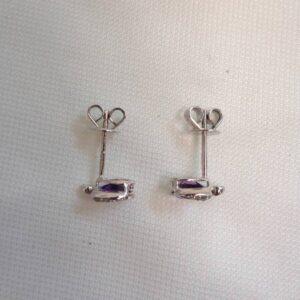 Amethyst and Diamond Pear Shaped Stud 9ct Gold - 8.5mm x 6.5mm  (S8480) - Image 5