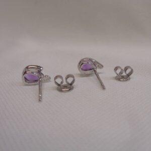 Amethyst and Diamond Pear Shaped Stud 9ct Gold - 8.5mm x 6.5mm  (S8480) - Image 4
