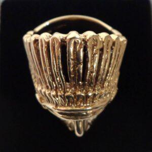 9ct Gold Native American Statement Ring - 14.2g - Size O (S8468) - Image 2