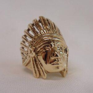 9ct Gold Native American Statement Ring - 14.2g - Size O (S8468) - Image 3