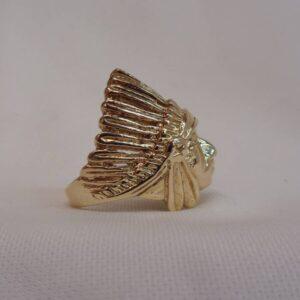 9ct Gold Native American Statement Ring - 14.2g - Size O (S8468) - Image 4