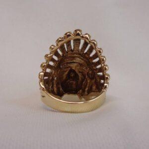 9ct Gold Native American Statement Ring - 14.2g - Size O (S8468) - Image 5