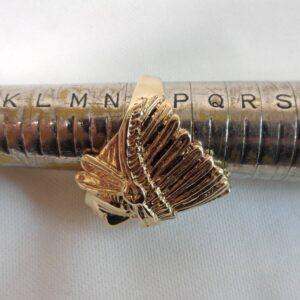 9ct Gold Native American Statement Ring - 14.2g - Size O (S8468) - Image 7