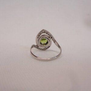 Beautiful Peridot and Diamond Ring Platinum - Size M (S8460) - Image 4