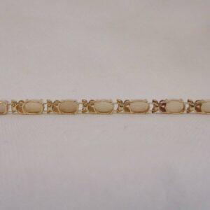 Natural Opal 9ct Yellow Gold Bracelet - Length 7 1/2in (S8499) - Image 4