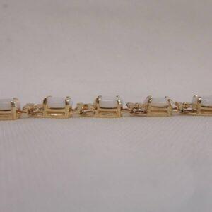 Natural Opal 9ct Yellow Gold Bracelet - Length 7 1/2in (S8499) - Image 6