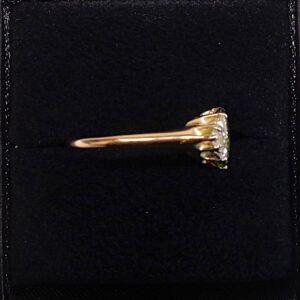 Stunning Peridot & Diamond 14ct Yellow Gold - Ring Size M (S8498) - Image 3