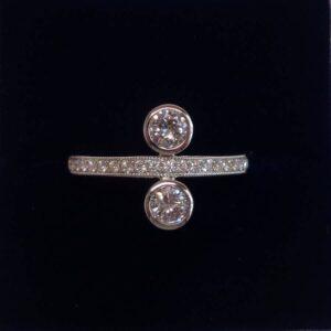 Quality 0.59ct Diamond 18ct White Gold Ring - Size N (S8470)