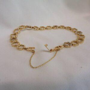 Beautiful Diamond Bracelet 9ct Yellow Gold Bracelet - Length 7'' - (S8504) - Image 3