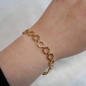Beautiful Diamond Bracelet 9ct Yellow Gold Bracelet - Length 7'' - (S8504) - Image 5